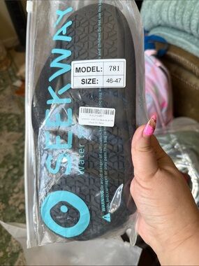 SEEKWAY BLACK Slip-on SWIM SHOES. NEVER USED. No tags. Original Packaging